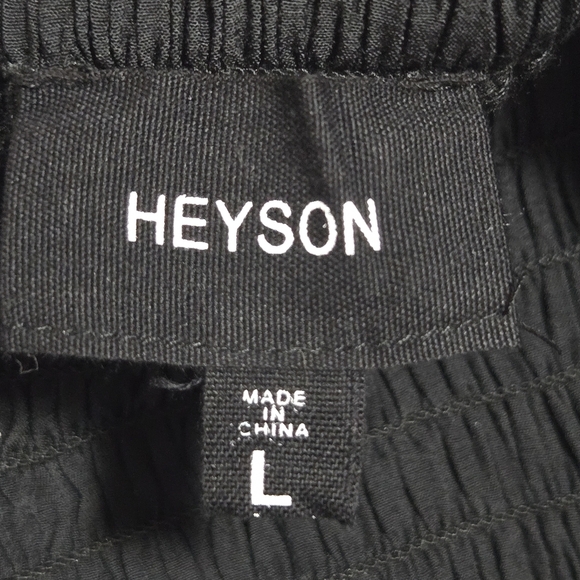 HEYSON Womens Smocked Waist Black Lightweight Rayon Maxi Skirt Size Large - Picture 6 of 6